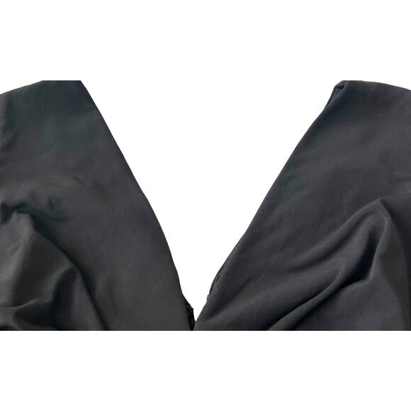 NEBIANI NIGHTS MAXI FORMAL EVENING GOWN, WOMENS, 22W, BLACK W/ RHINESTONE BROOCH - Picture 9 of 12